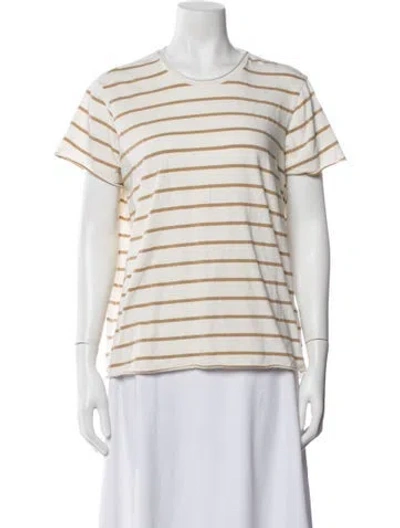 Pre-owned Labo.art Striped Crew Neck T-shirt In Neutrals