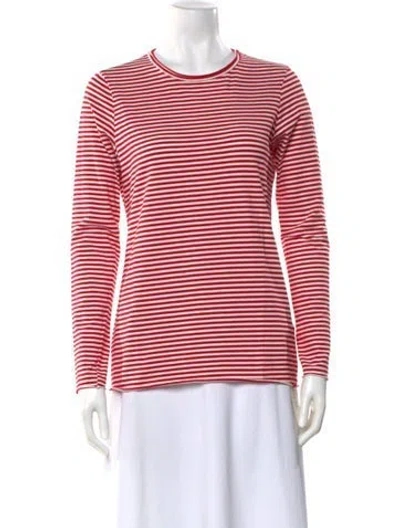 Pre-owned Labo.art Striped Crew Neck T-shirt In Red