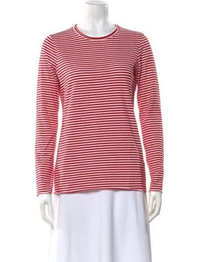 Pre-owned Labo.art Striped Crew Neck T-shirt In Red