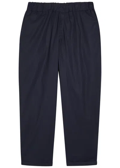 Labo.art Tapered-leg Cotton Poplin Trousers In Blue