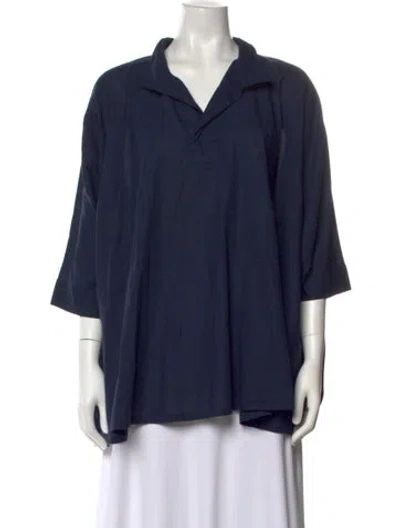 Pre-owned Labo.art Three-quarter Sleeve Top In Blue