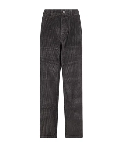 Labo.art Trousers With Elastic Waistband In Cotton Corduroy In Gray