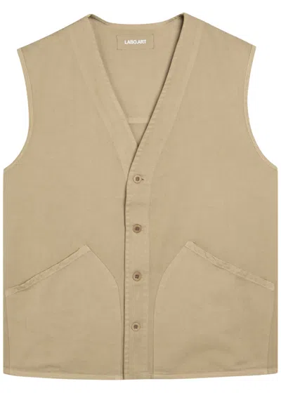 Labo.art V-neck Cotton Vest In Neutral