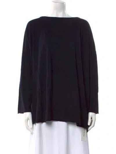 Pre-owned Labo.art Virgin Wool Bateau Neckline Sweater In Blue