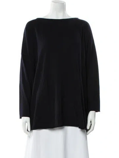 Pre-owned Labo.art Virgin Wool Bateau Neckline Sweater In Blue