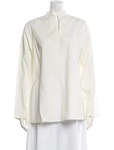 Pre-owned Labo.art V-neck Long Sleeve Blouse W/ Tags In Neutral