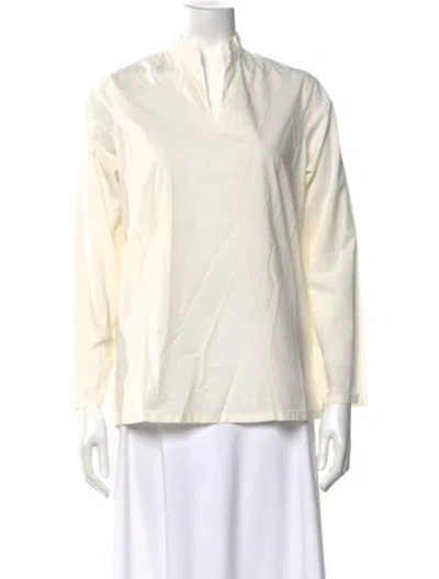 Pre-owned Labo.art V-neck Long Sleeve Blouse W/ Tags In Neutral