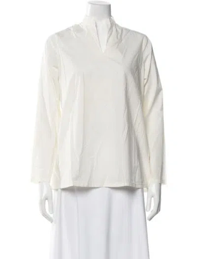 Pre-owned Labo.art V-neck Long Sleeve Blouse W/ Tags In Neutral