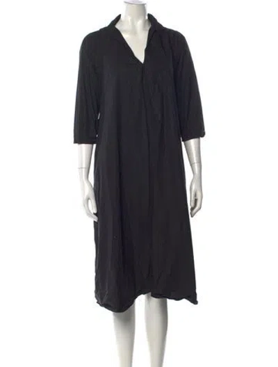 Pre-owned Labo.art V-neck Midi Length Dress In Black