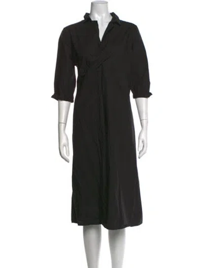 Pre-owned Labo.art V-neck Midi Length Dress In Black