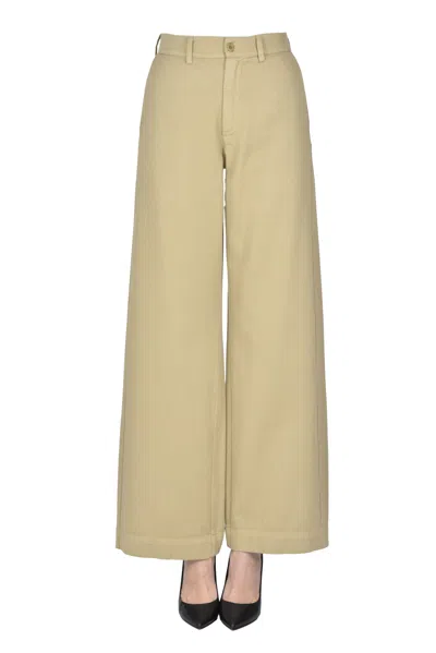 Labo.art Wide Leg Cotton Trousers In Neutral