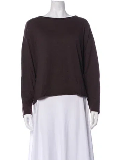 Pre-owned Labo.art Wool Bateau Neckline Sweater In Brown