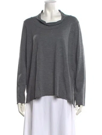 Pre-owned Labo.art Wool Cowl Neck Sweatshirt W/ Tags In Gray