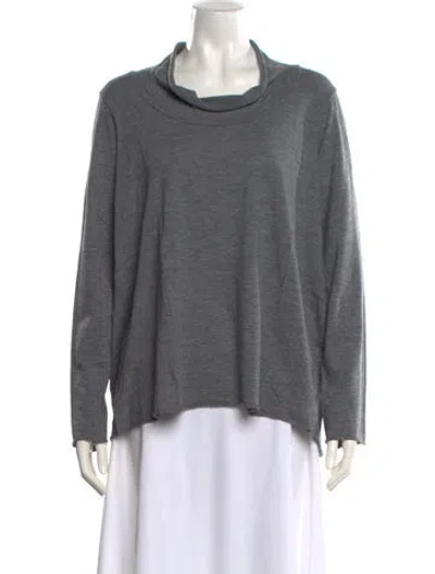 Pre-owned Labo.art Wool Cowl Neck Sweatshirt W/ Tags In Gray