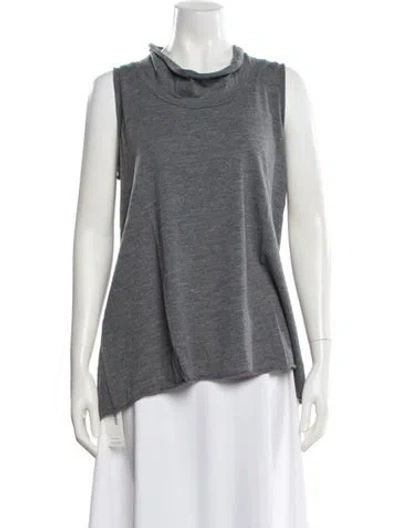 Pre-owned Labo.art Wool Cowl Neck Top W/ Tags In Gray
