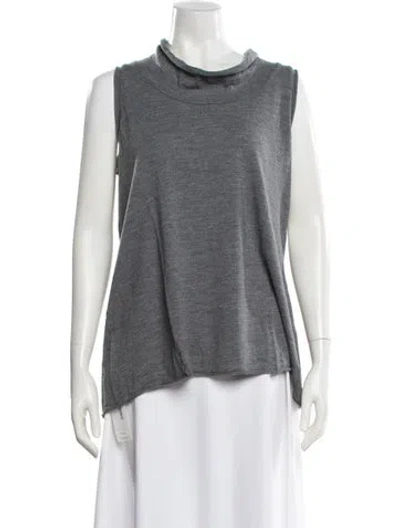 Pre-owned Labo.art Wool Cowl Neck Top W/ Tags In Gray