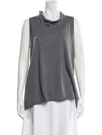 Pre-owned Labo.art Wool Cowl Neck Top W/ Tags In Gray