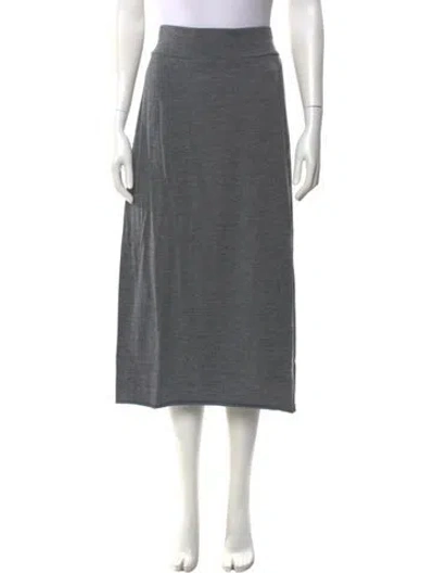 Pre-owned Labo.art Wool Midi Length Skirt In Gray