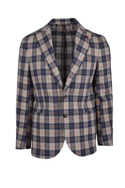 Laboratori Italiani Classic Plaid Casual Jacket In Black