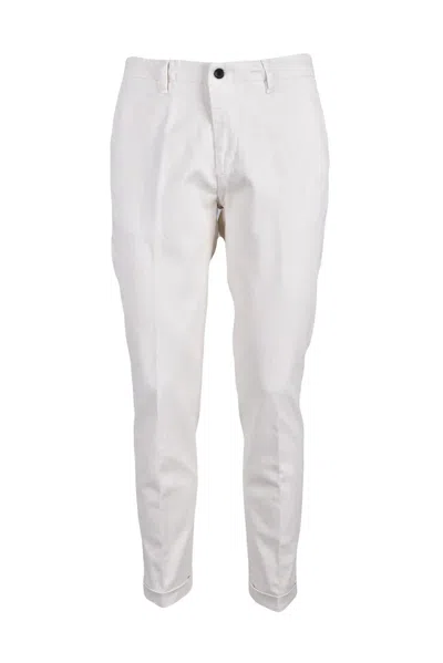 Laboratori Italiani Cream Slim-fit Trousers With Tailored Silhouette And Minimalist Design In White