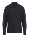 Laboratori Italiani Man Shirt Midnight Blue Size Xl Linen