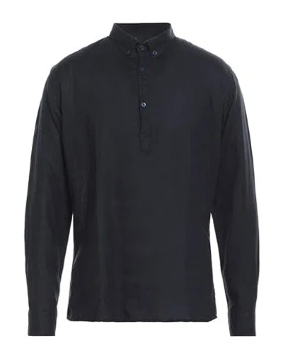 Laboratori Italiani Man Shirt Midnight Blue Size Xl Linen