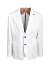 Laboratori Italiani White Cotton Polyamide Elastane Jacket In White