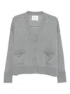 Laboratorio Capri Buttoned Pocketed Cardigan In Gray