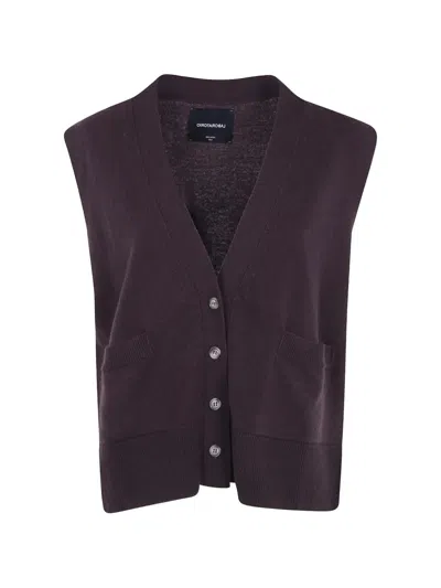 Laboratorio Capri Button-up Sleeveless Vest In Purple