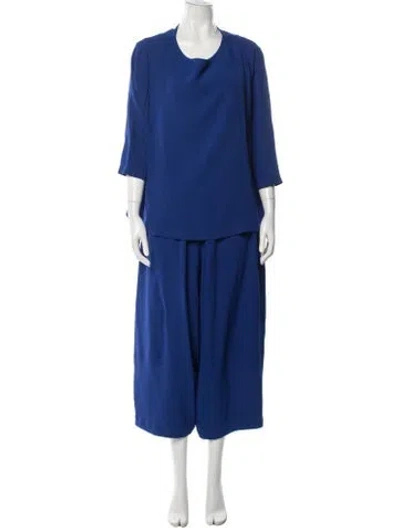 Pre-owned Laboratorio Capri Pleated Accents Pantsuit In Blue
