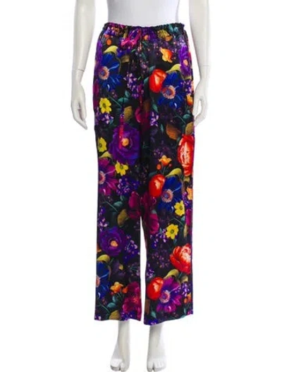 Pre-owned Laboratorio Capri Silk Floral Print Pajamas In Multi
