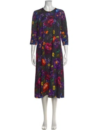 Pre-owned Laboratorio Capri Silk Knee-length Dress In Purple