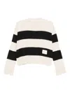 Laboratorio Capri Striped Frayed Knitted Sweater In White
