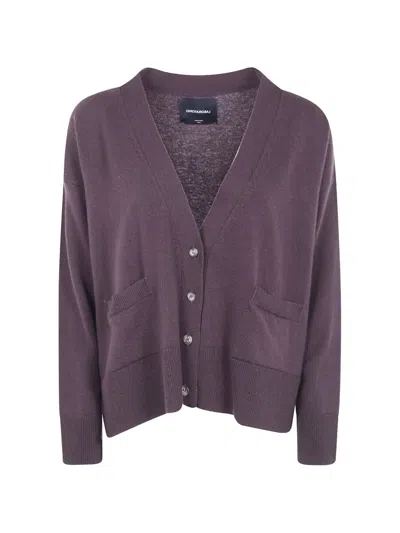 Laboratorio Capri V-neck Patch-pocket Cardigan In Purple