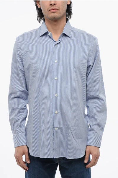 Laboratorio Del Carmine Awining Striped Shirt With Spread Collar In Black