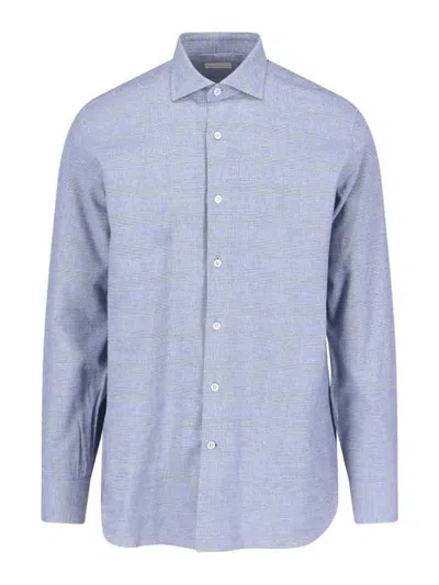 Laboratorio Del Carmine Prince Of Wales Shirt In Blue