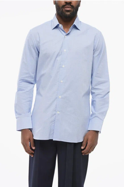 Laboratorio Del Carmine Checked Poplin Cotton Shirt With Spread Cotton