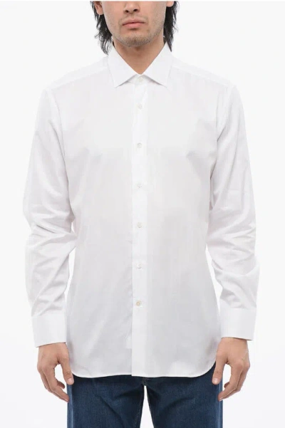 Laboratorio Del Carmine Spread Collar Poplin Cotton Shirt In White