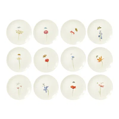 Pre-owned Laboratorio Paravicini Bloom Set Of 12 Dinner Plates In White