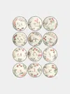 Laboratorio Paravicini Chinoiserie Ceramic Dessert Plates (set Of 12)  Abask Gift Set
