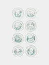 Laboratorio Paravicini Gardens Ceramic Dinner Plates (set Of 8)  Abask Gift Set