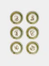 Laboratorio Paravicini Monkeys Ceramic Dessert Plates (set Of 6)  Abask Gift Set
