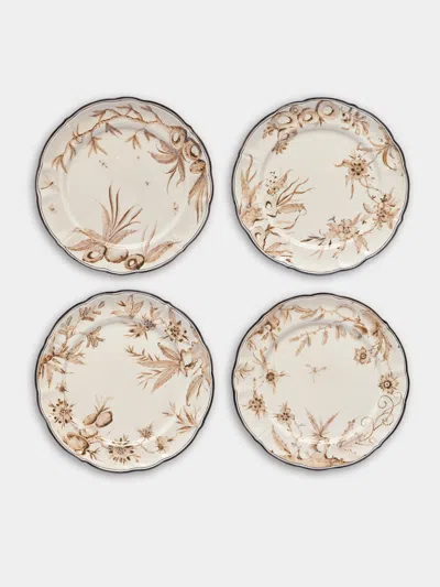 Laboratorio Paravicini Rocaille Ceramic Dinner Plates (set Of 4)  Abask Gift Set In Neutral