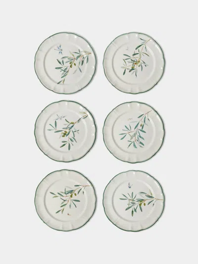 Laboratorio Paravicini Set Of 6 Ulivi Ceramic Dinner Plates (10in/26cm) In Neutral