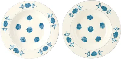 Laboratorio Paravicini Ssense Exclusive White Daisy Bowl Set In Blue