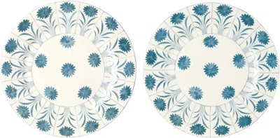 Laboratorio Paravicini Ssense Exclusive White Daisy Dinner Plate Set In Blue