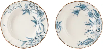 Laboratorio Paravicini White Rocaille Blue 01 Pasta & Soup Bowl Set