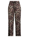 Laboratorio Woman Pants Brown Size 10 Silk, Elastane In Multi