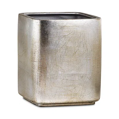 Labrazel Ava Gold Tone Waste Basket In Silver Leaf