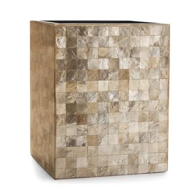 Labrazel Capiz 3 Gallon Waste Basket In Gold